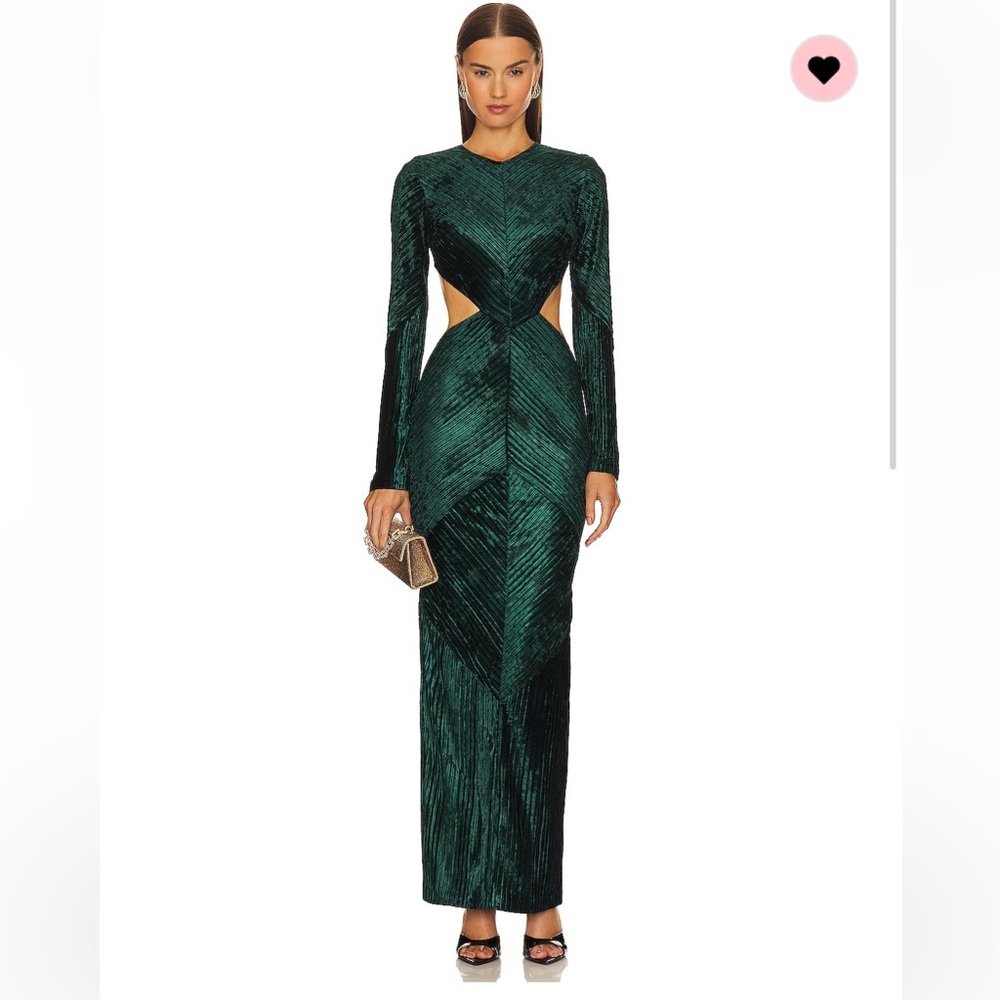 Michael Costello Spencer Gown in Forest Green